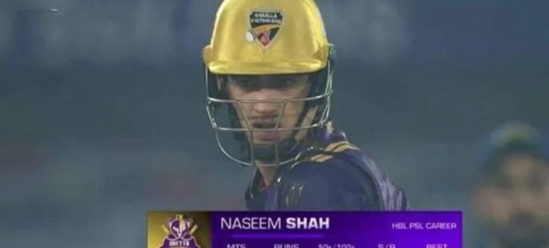 PSL 8: Naseem Shah fined for wearing ‘wrong helmet’