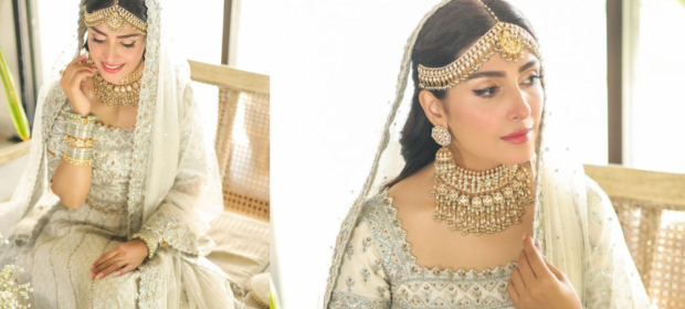 Ayeza Khan looks beautiful in White Bridal Jora
