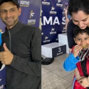 Shoaib Malik and Sania Mirza celebrate Izhaan's first sports victory