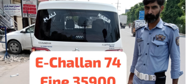 Driver fined Rs 35,000 for 74 traffic violations in Lahore