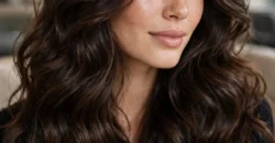 Dreamy thick wavy hair with voluminous, glossy natural waves