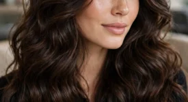 Dreamy thick wavy hair with voluminous, glossy natural waves