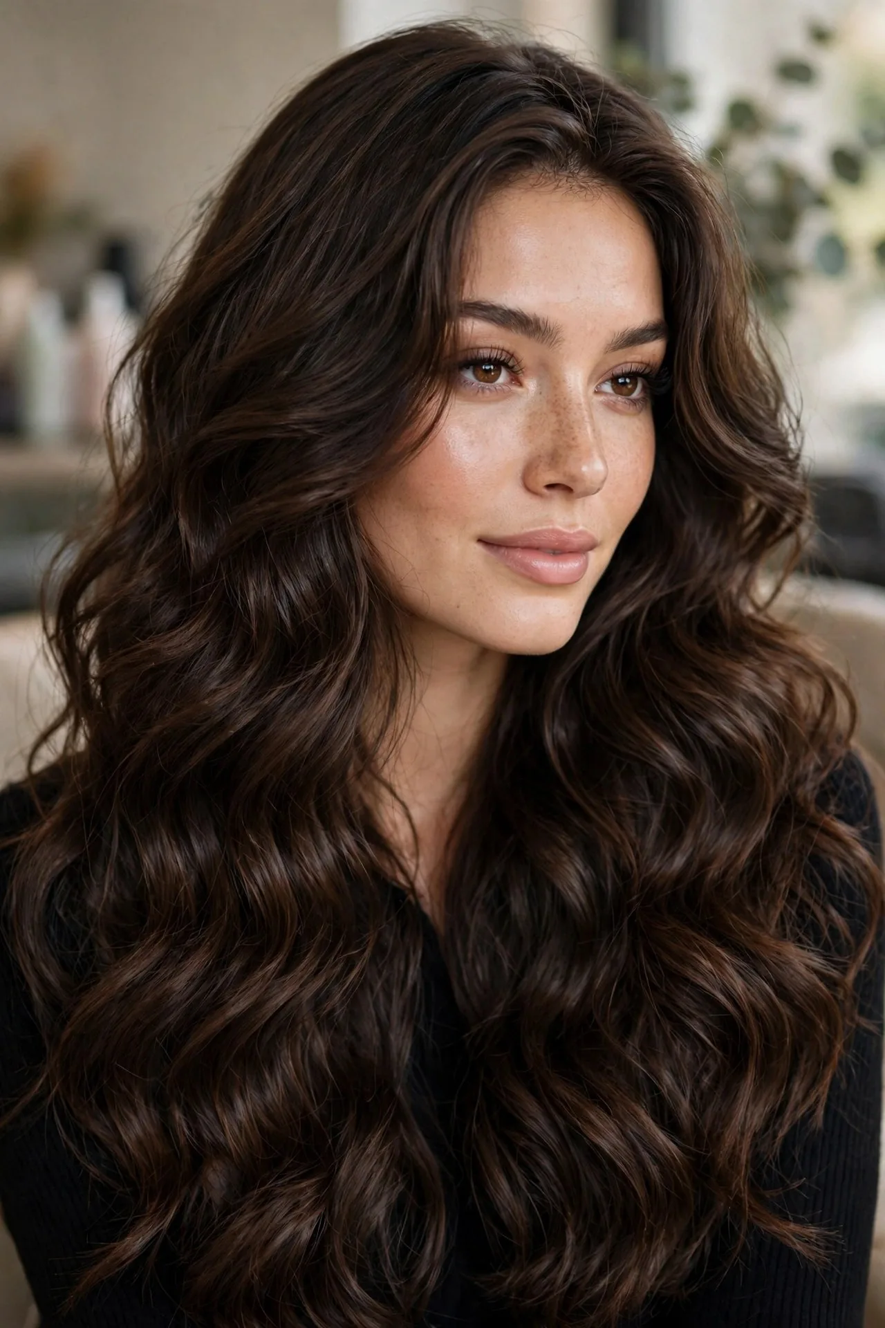 21 Dreamy Thick Wavy Hair Styles Dreamy thick wavy hair with voluminous, glossy natural waves